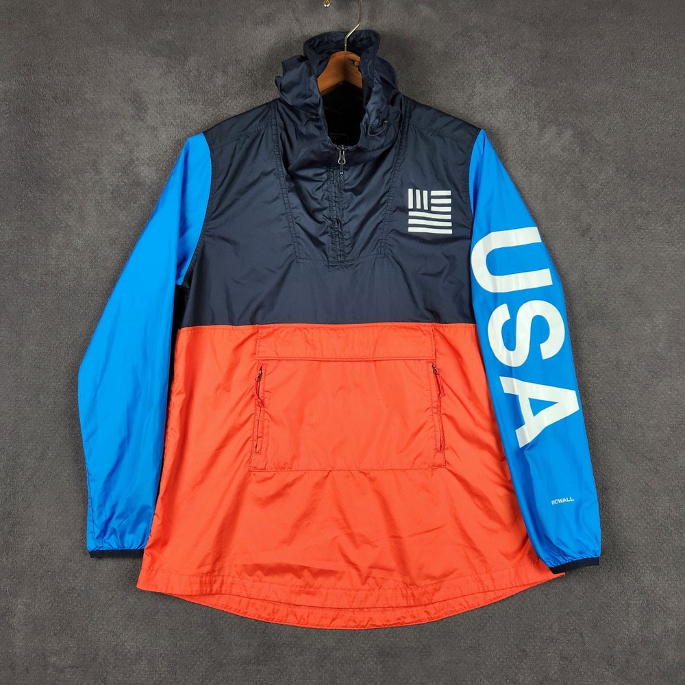 The North Face USA Anorak Jacket Womens Small Blue‎ Red WindWall Packable